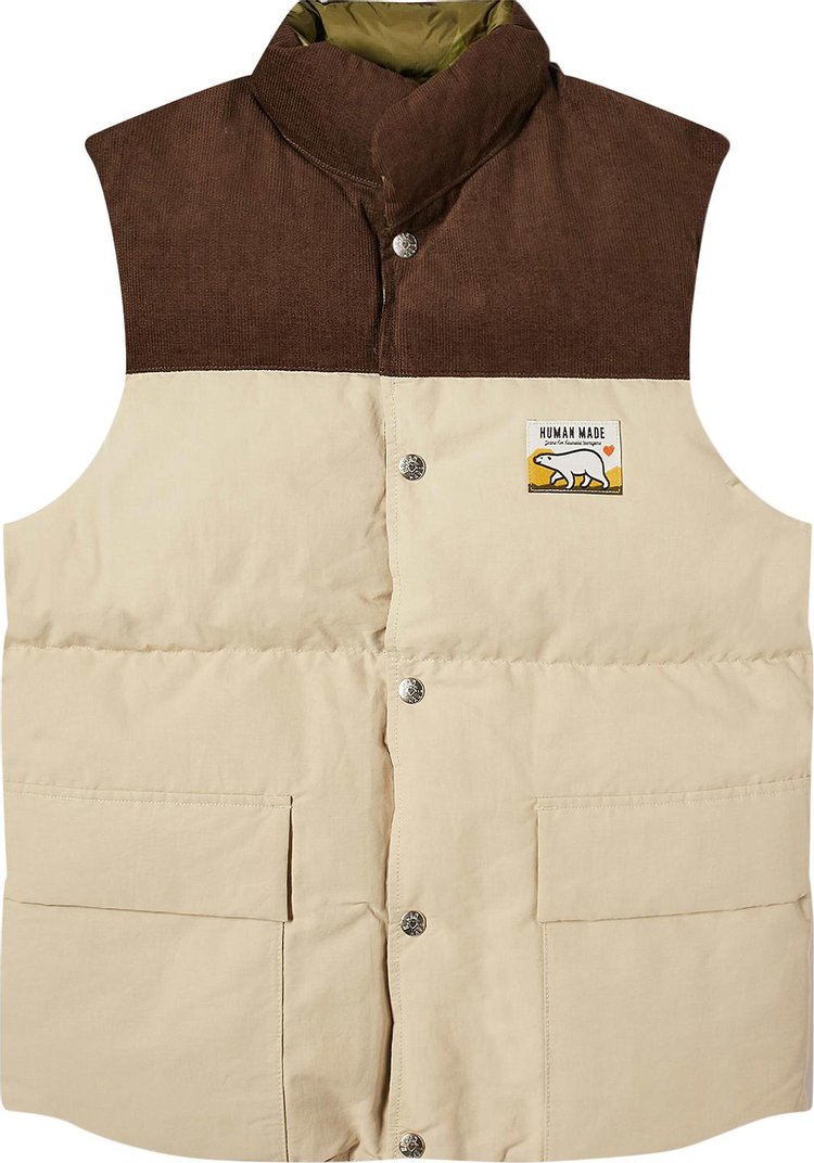 Human Made Reversible Down Vest Beige