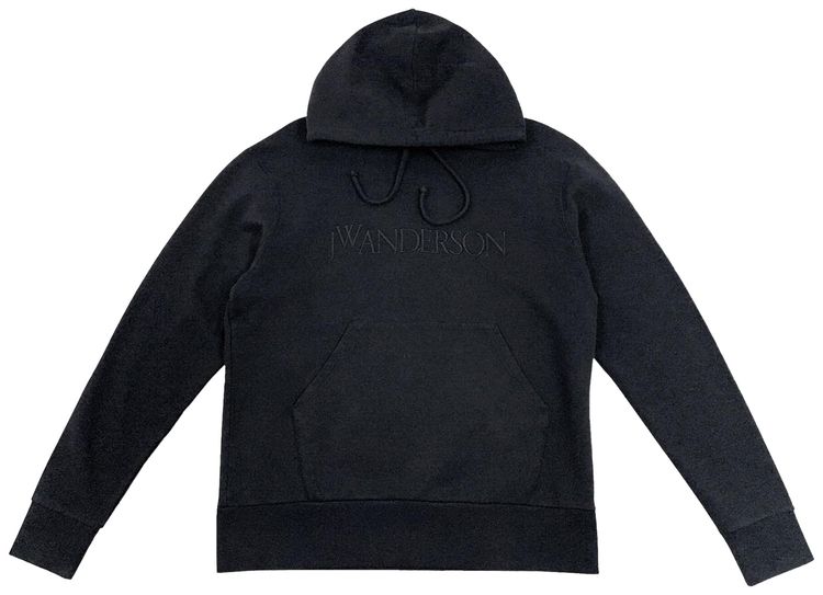 JW Anderson Logo Embroidery Hoodie Black