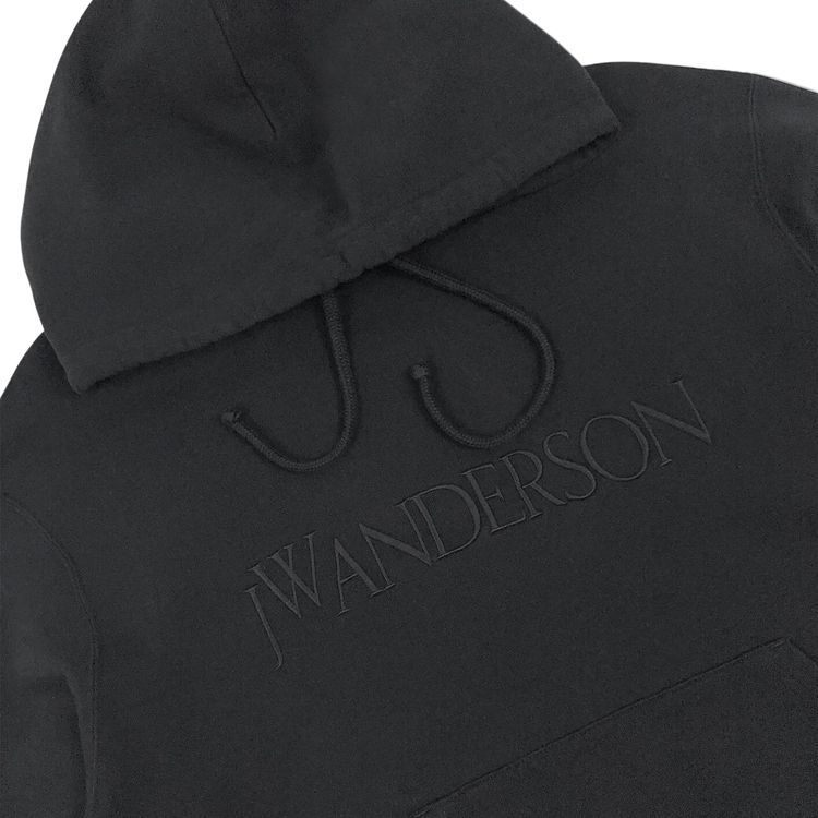 JW Anderson Logo Embroidery Hoodie Black