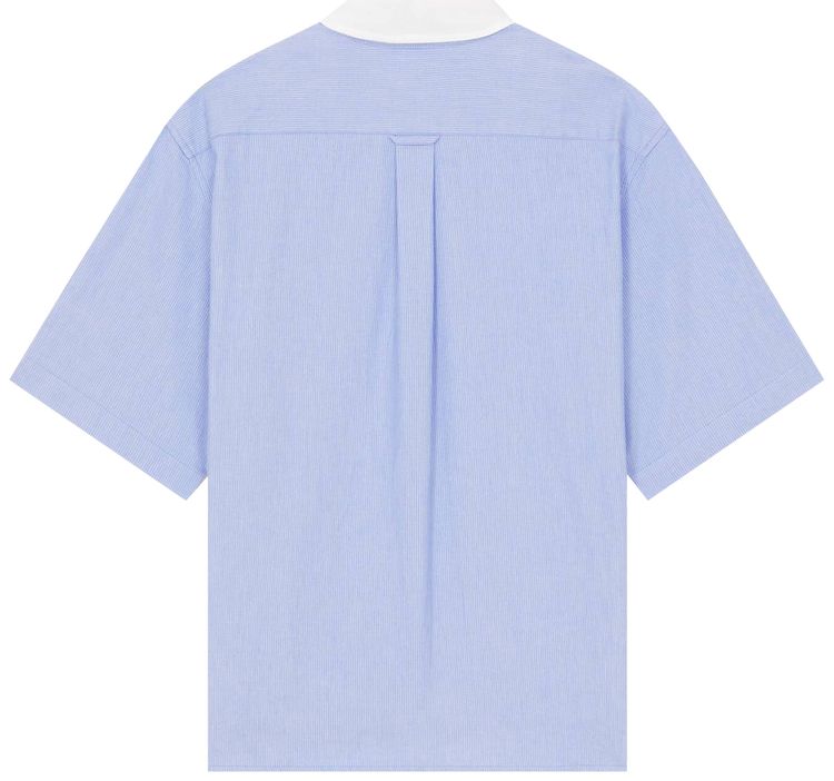 Kenzo Stripes Short Sleeve Shirt Sky Blue
