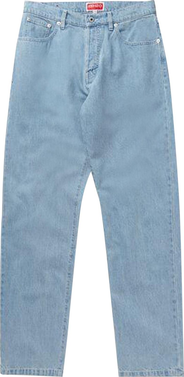 Kenzo Botan Loose Fit Jeans Stone Bleached Blue