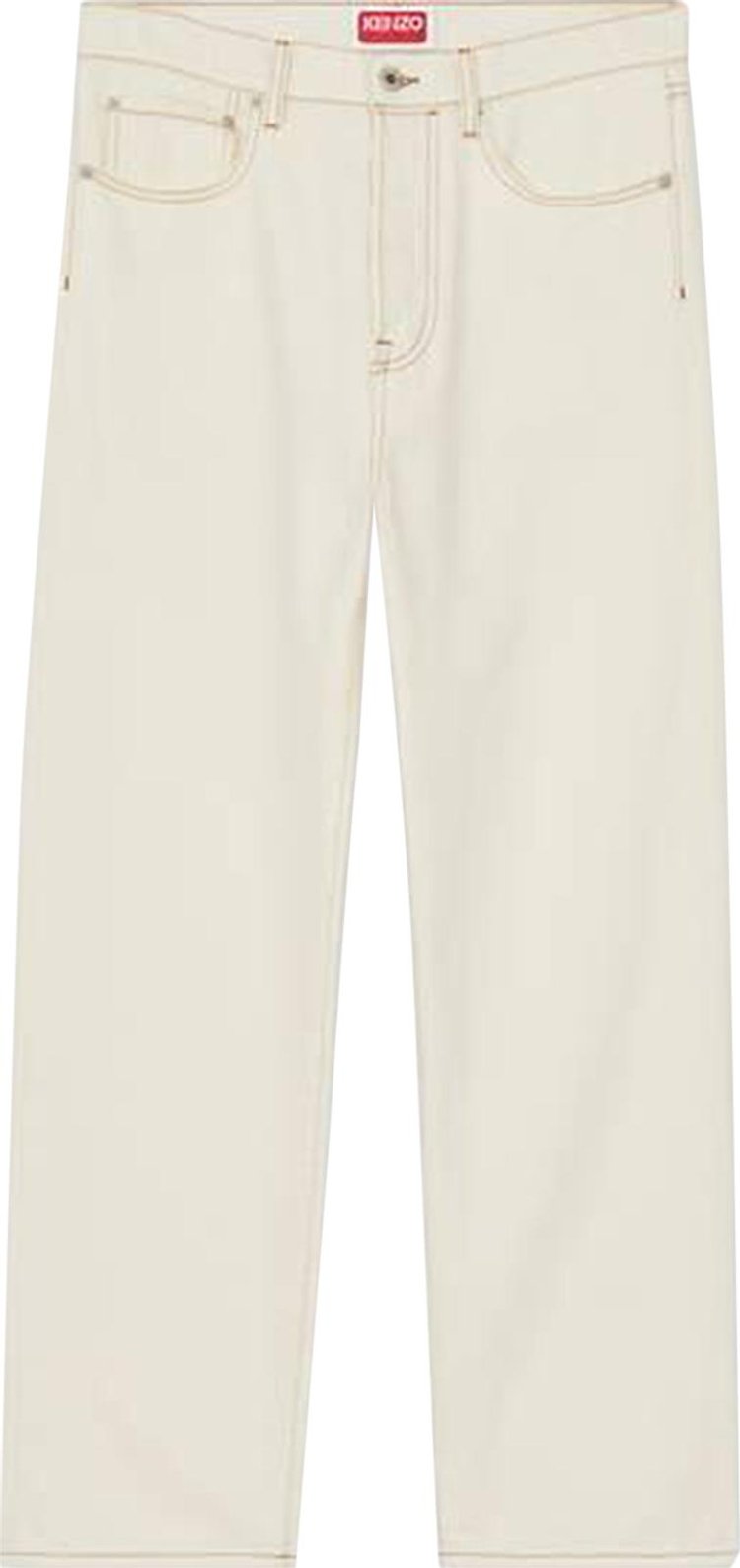 Kenzo Creations Cropped Asagao Straight Jeans 'Stone Bleached White'