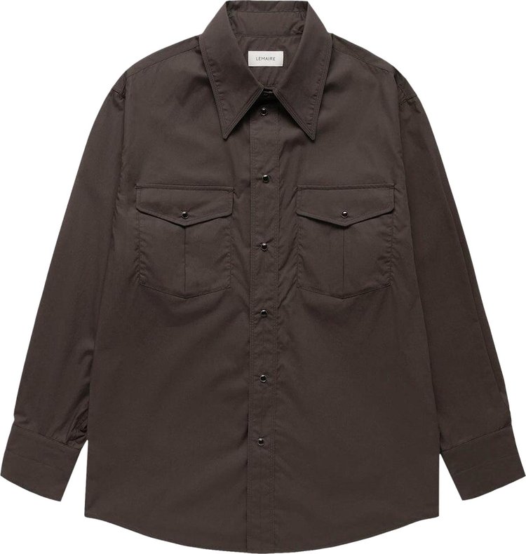 Lemaire Western Shirt With Snaps 'Espresso'