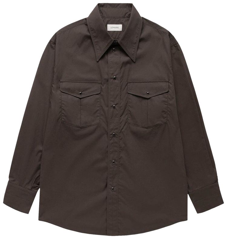 Lemaire Western Shirt With Snaps Espresso