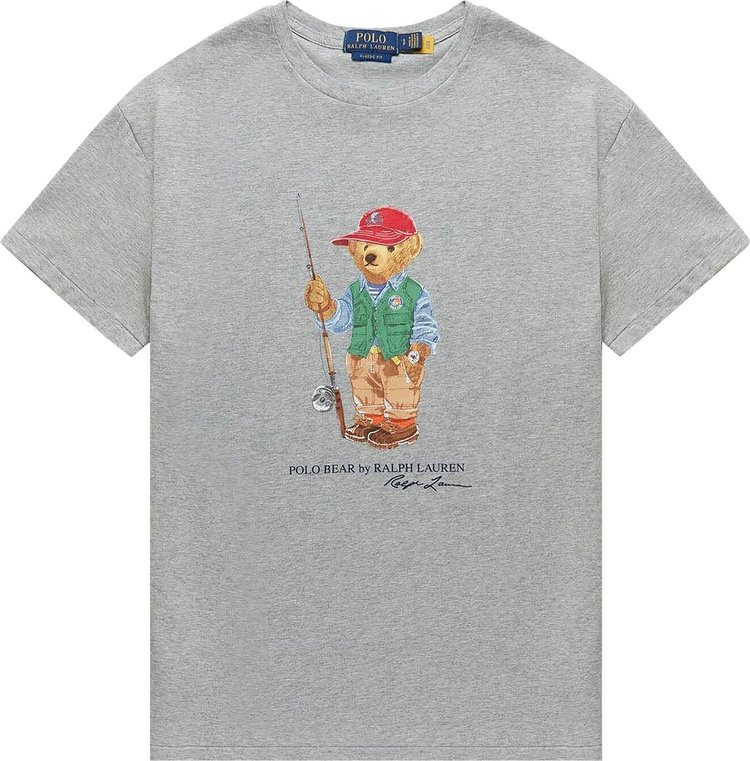 Polo Ralph Lauren Fishing Bear Graphic T-Shirt 'Andover Heather'