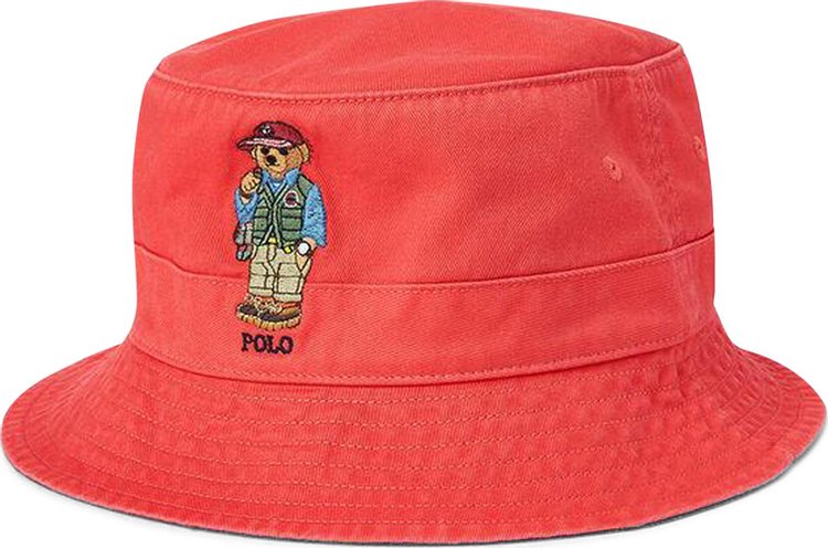Buy Polo Ralph Lauren Fishing Bear Bucket Hat 'Red Reef' - 710900276002 RED