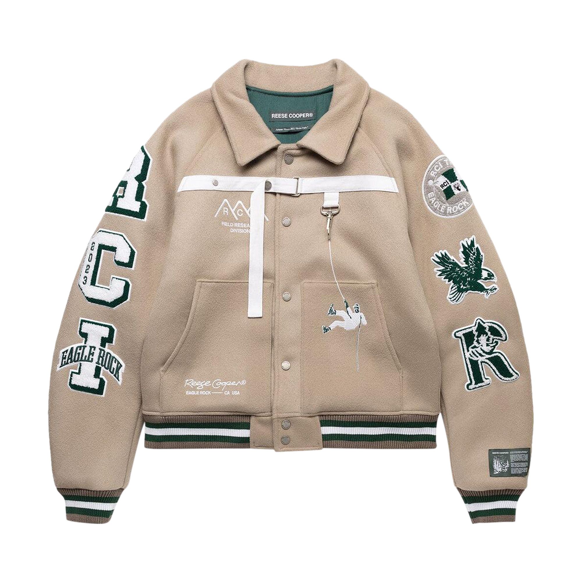Buy Reese Cooper Research Division Wool Varsity Jacket 'Stone