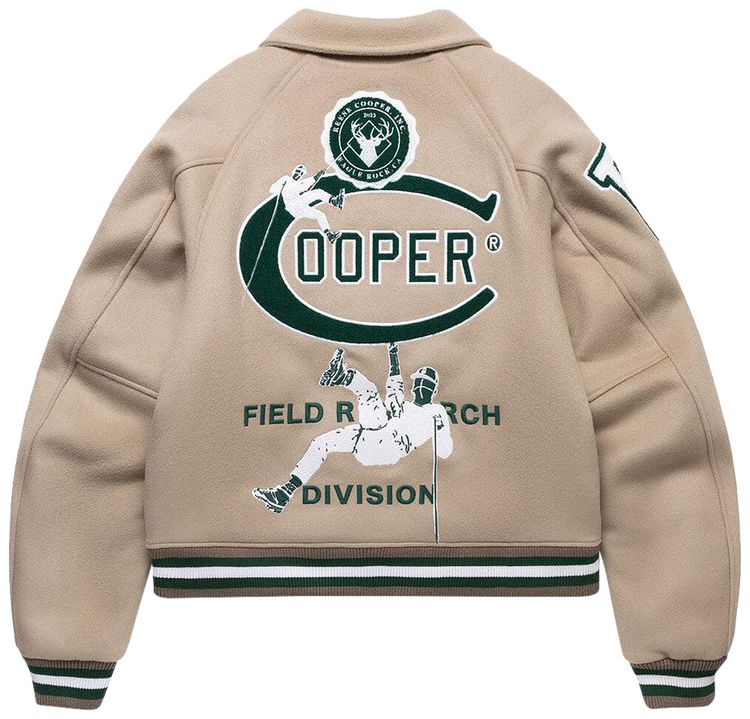 Reese Cooper Research Division Wool Varsity Jacket Stone
