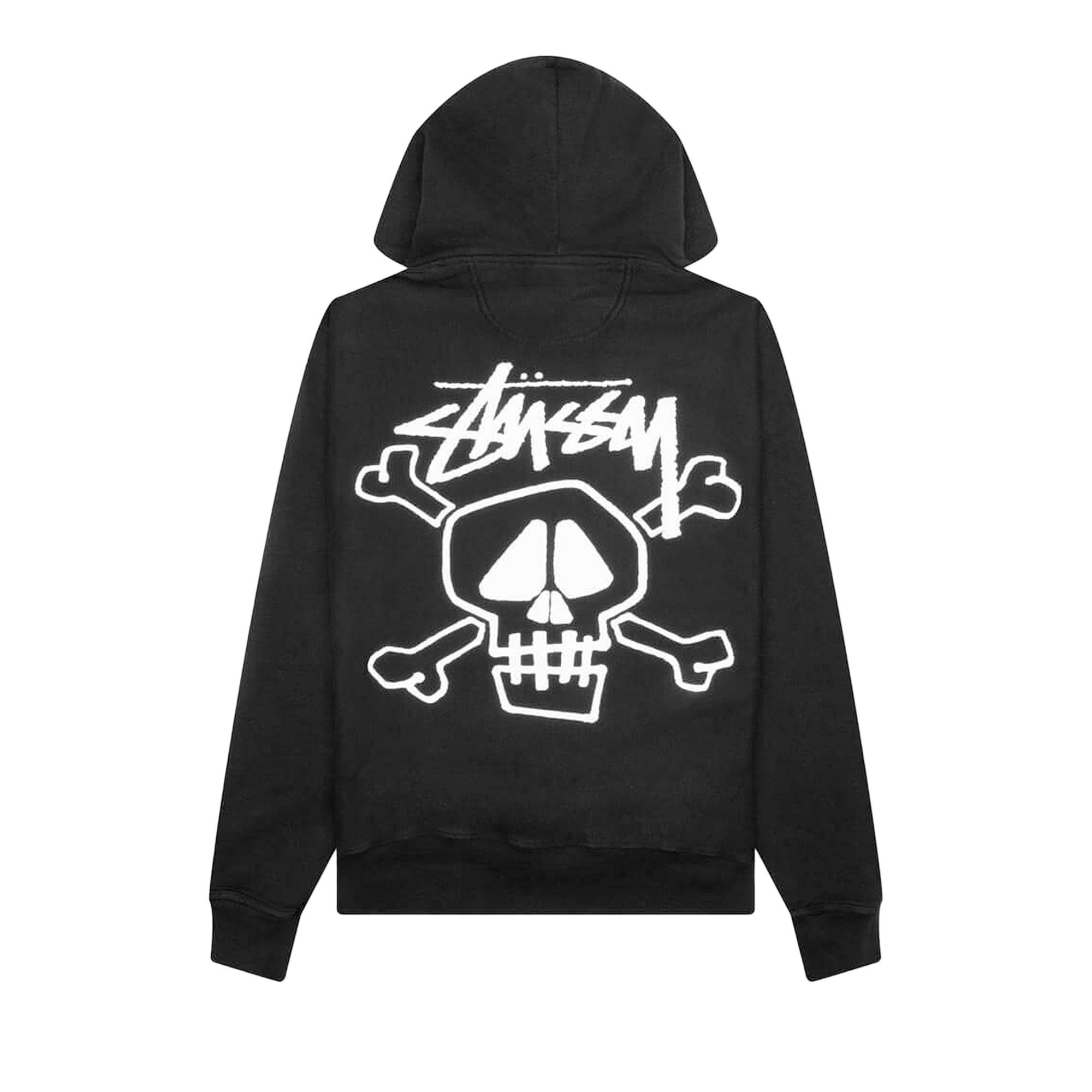 Buy Stussy Skull & Bones Pigment Dyed Hoodie 'Black