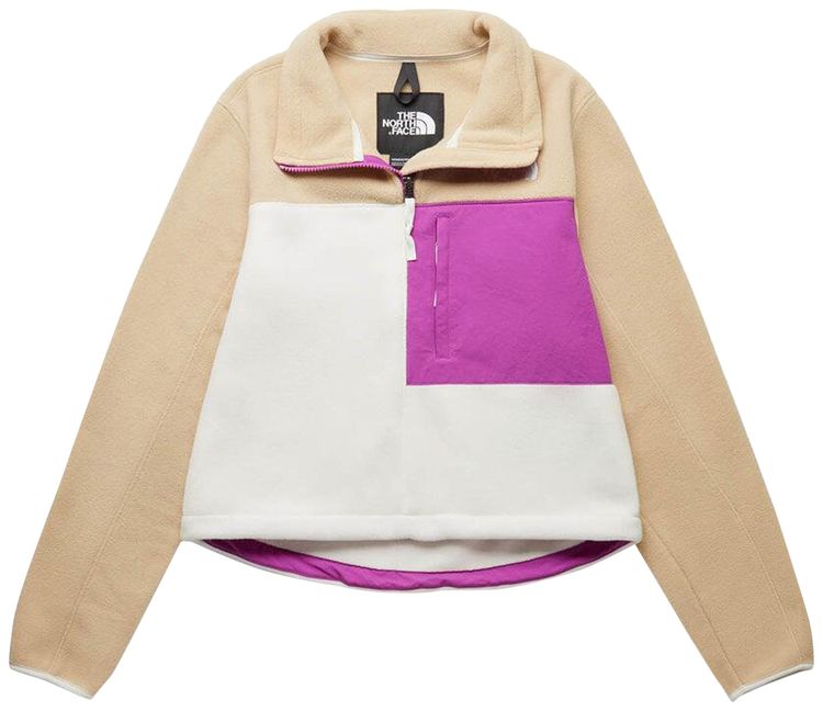 The North Face Extreme Fleece Sweatshirt Khaki StonePurple Cactus FlowerGardenia White