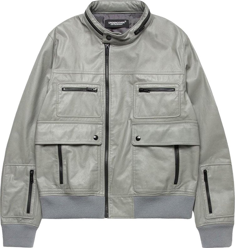 Undercover Zip Up Biker Jacket Grey