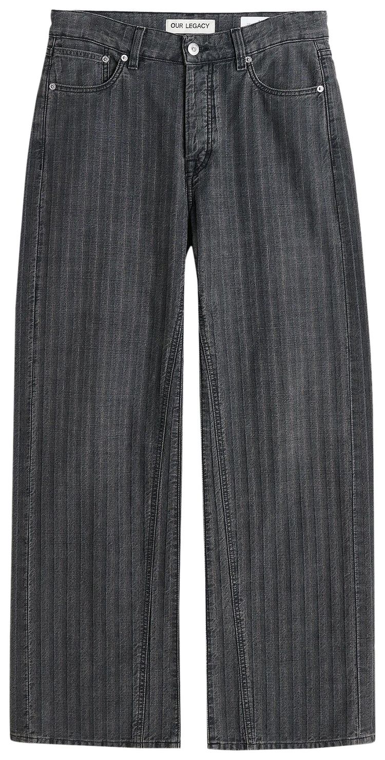 Our Legacy Treble Cut Denim Washed Grey Torino Stripe