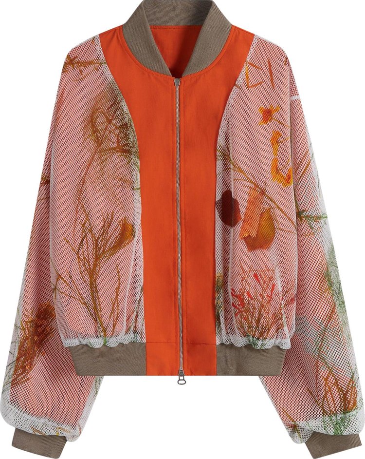 Reese Cooper Desert Marigold Embroidered Nylon Bomber Jacket Orange