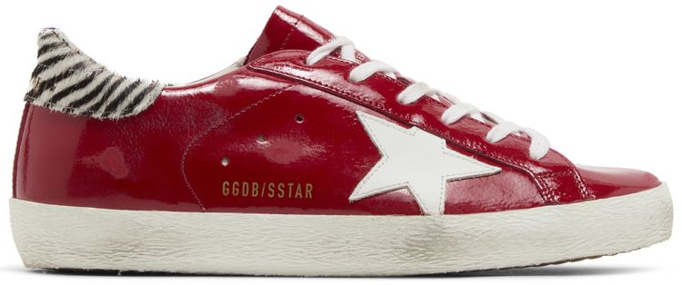 Golden Goose Wmns Superstar Red Zebra Stripes