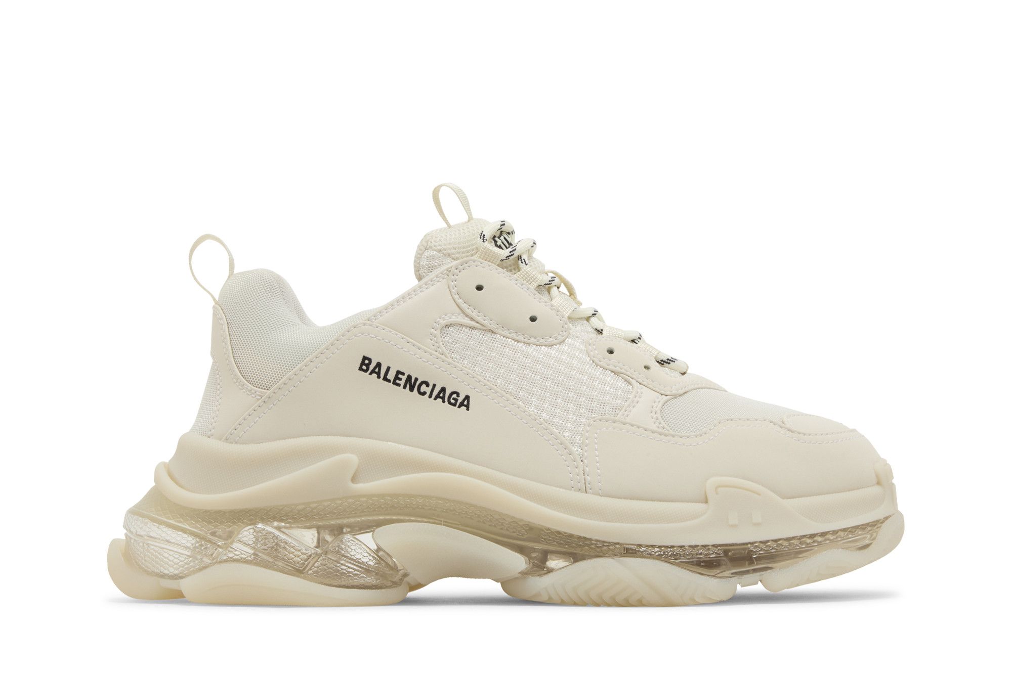 Balenciaga triple s clear sole white womens store