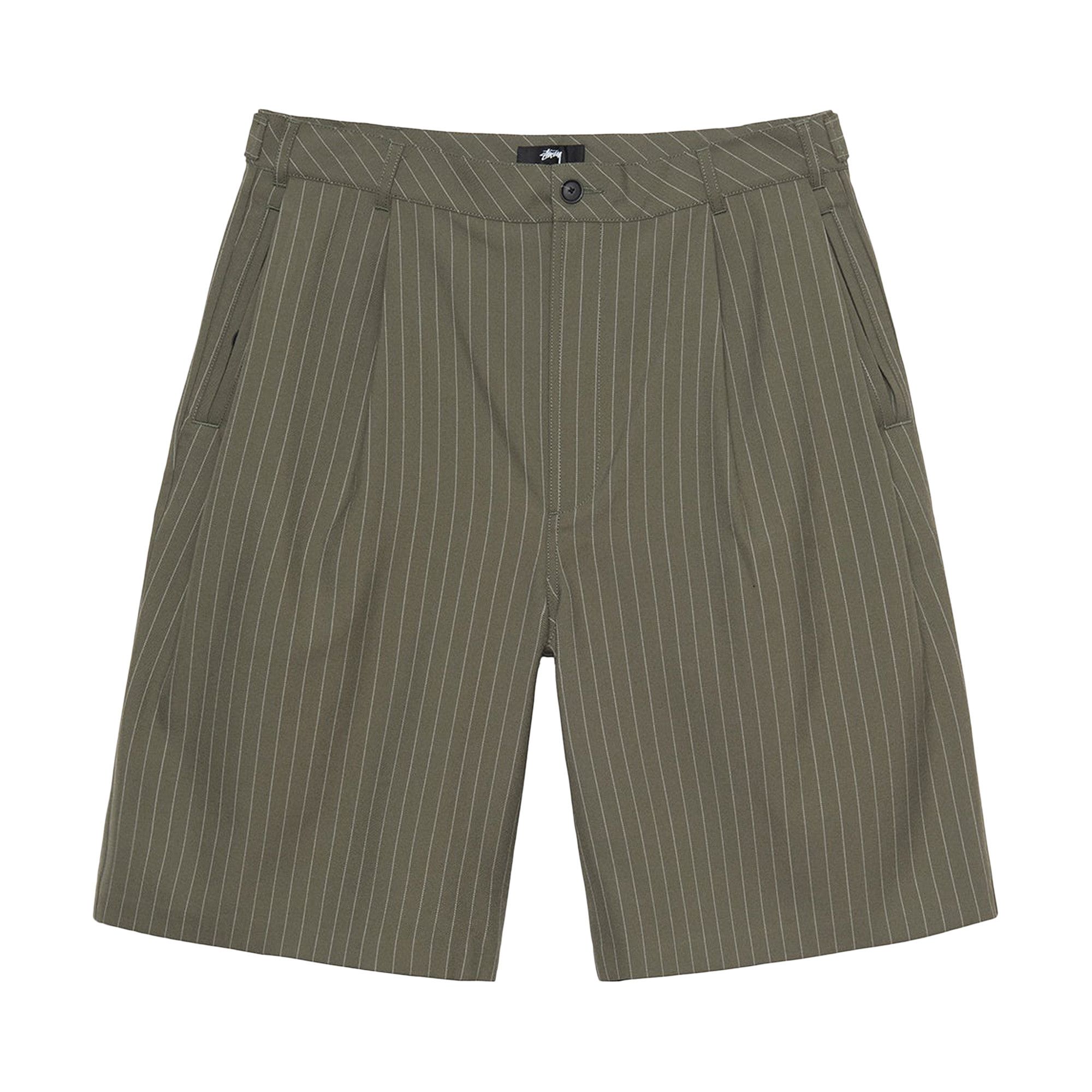 Stussy Wrinkled Stripe Volume Pleated Short Grey Men's