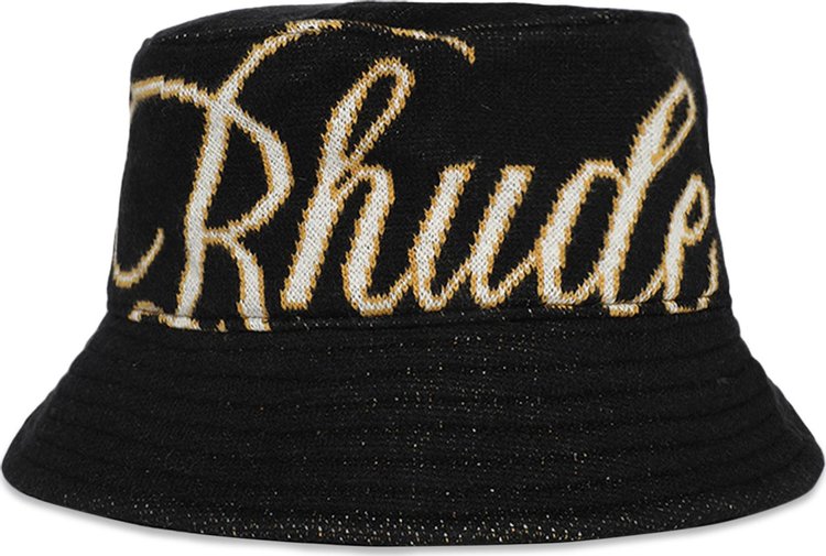 Rhude Script Bucket Hat 'Black/Cream'