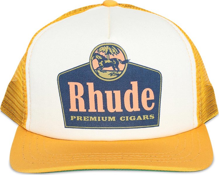Rhude Cigars Trucker Hat 'Yellow/Ivory'