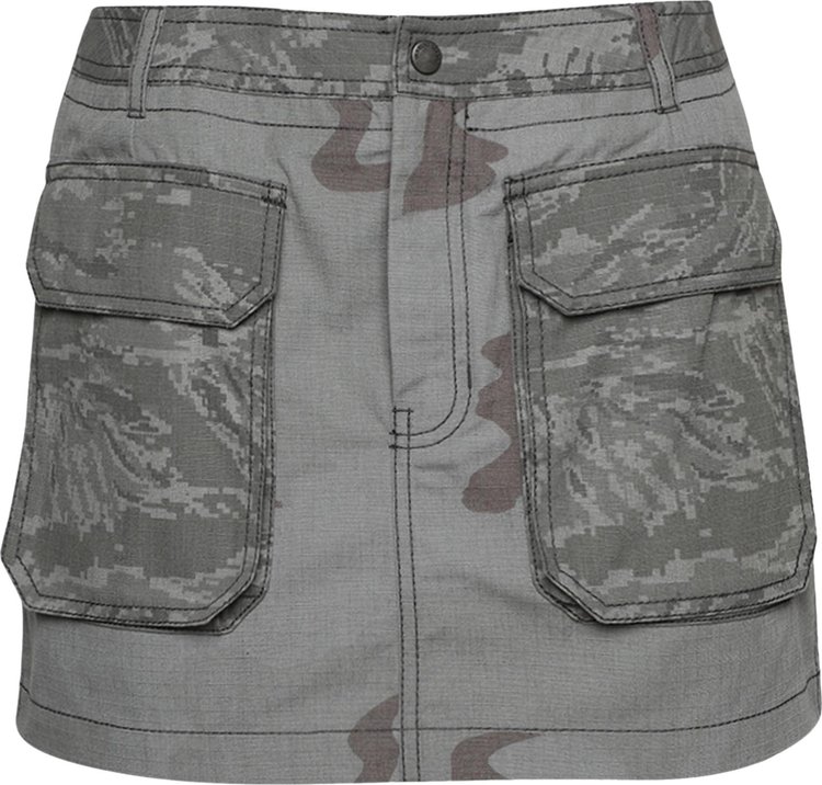 Marine Serre Regenerated Camo Mini Skirt 'Dark Grey'