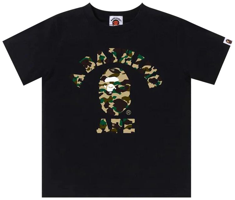 BAPE Kids 1st Camo College Tee BlackYellow