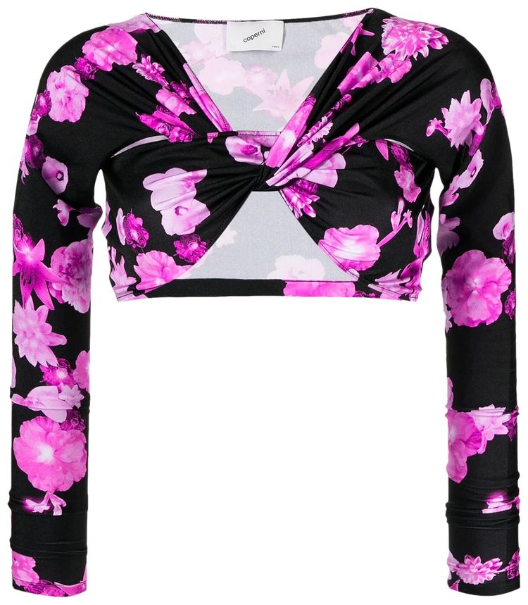 Coperni Cropped Draped Top PinkBlack