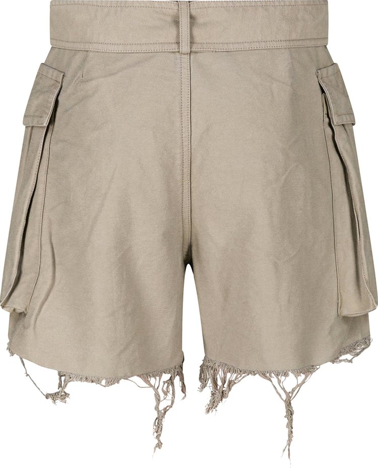 Dries Van Noten Cropped Belted Shorts Grey