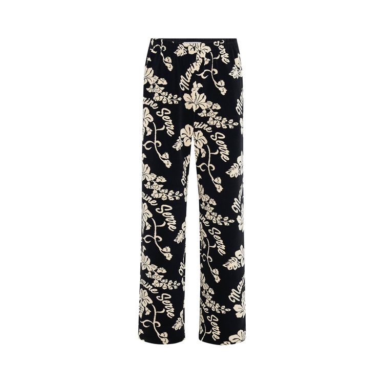 Marine Serre Jersey Jacquard Towels Lounge Pants BlackPrinted