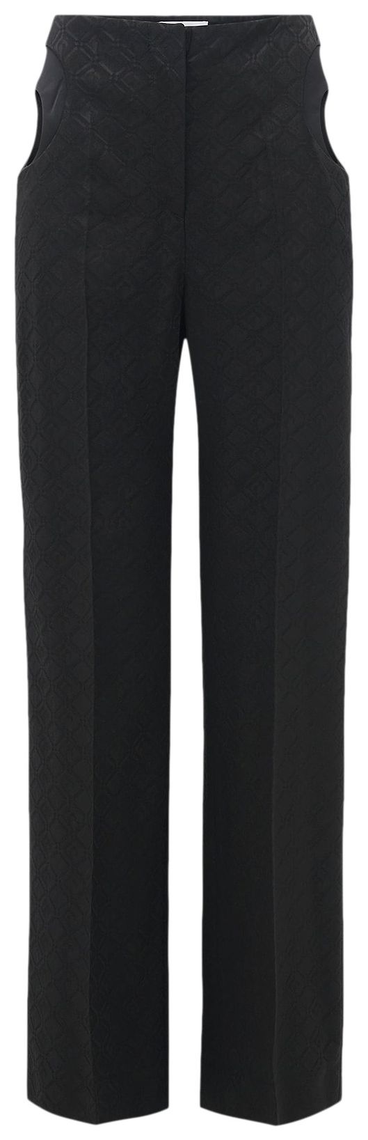 Marine Serre Moon Diamant Jacquard Tailored Pants Black