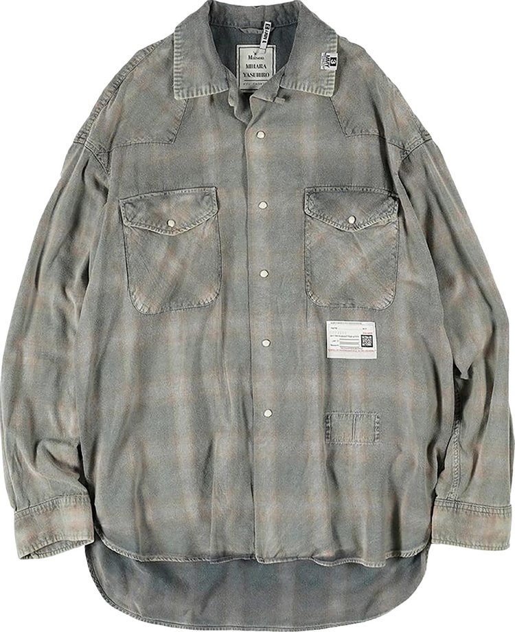 Maison Mihara Yasuhiro Cowboy Check Long Sleeve Shirt Green