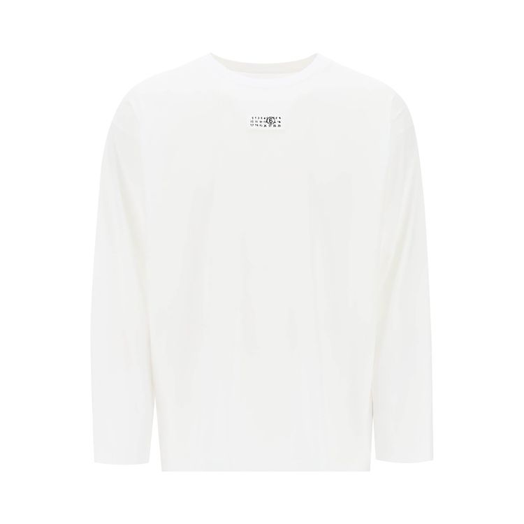 MM6 Maison Margiela Logo Long Sleeve T Shirt White
