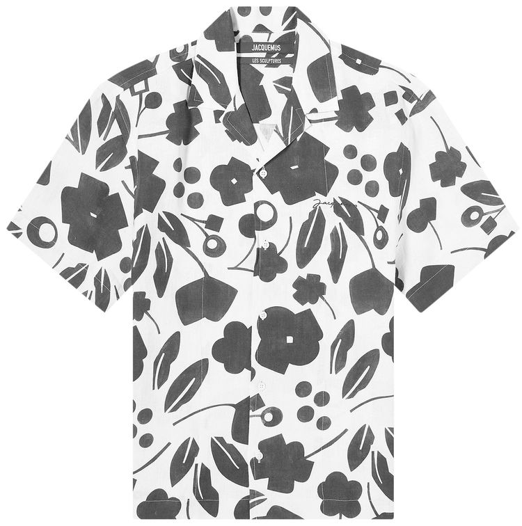 Jacquemus Jean Short Sleeve Cubic Shirt BlackWhite