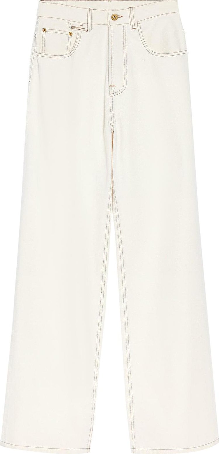 Jacquemus Large Denim Pant Off WhiteTabac