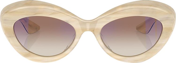 Khaite Oval Cateye Sunglasses 'Beige'