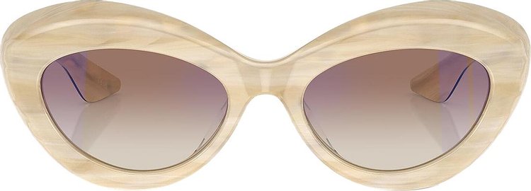 Khaite Oval Cateye Sunglasses Beige