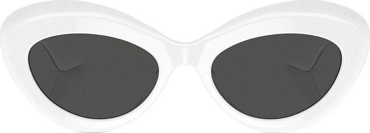 Khaite Oval Cateye Sunglasses 'White'