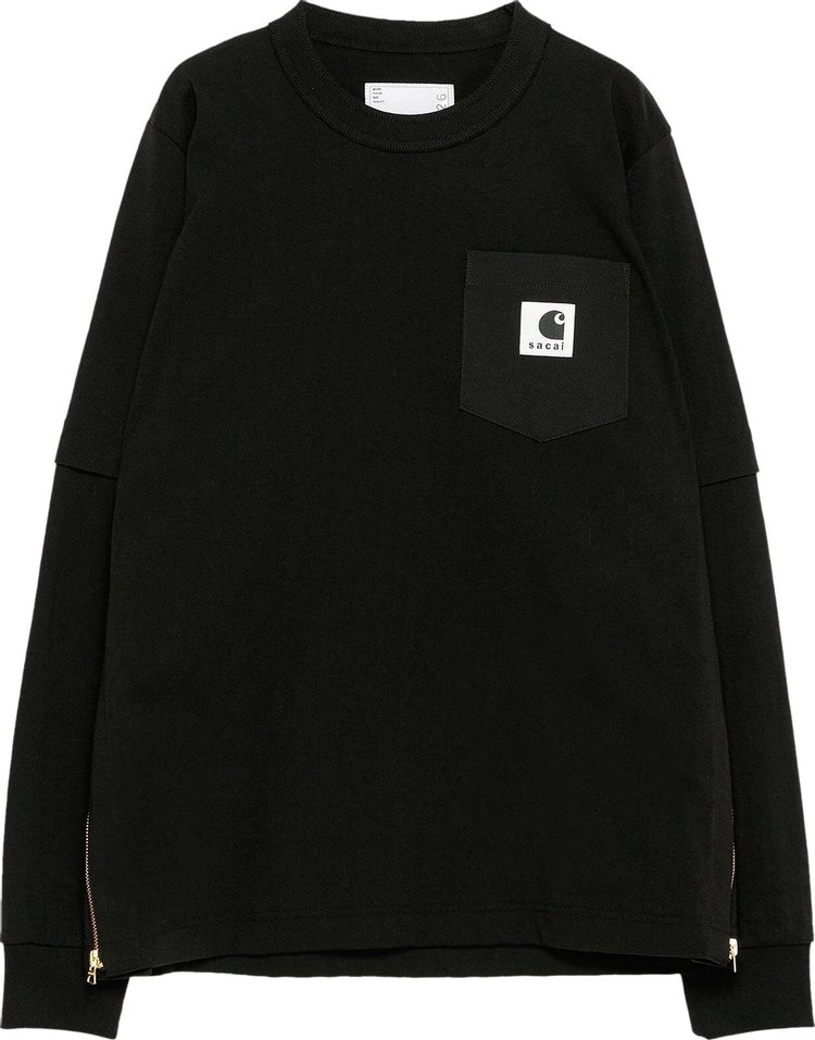 Sacai x Carhartt WIP Long-Sleeve T-Shirt 'Black'