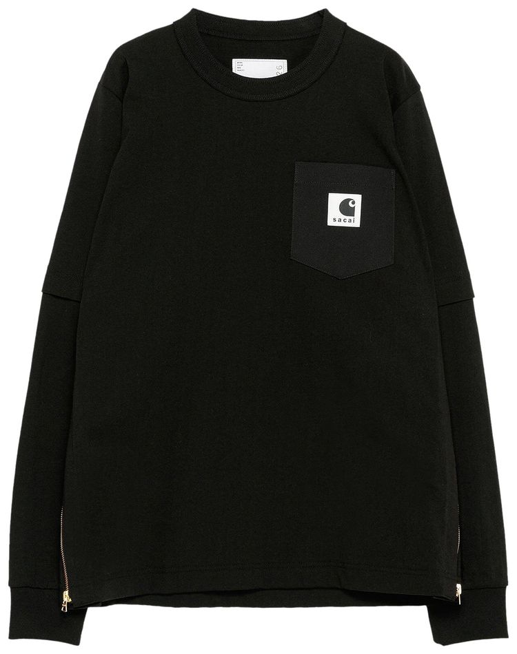 Sacai x Carhartt WIP Long Sleeve T Shirt Black