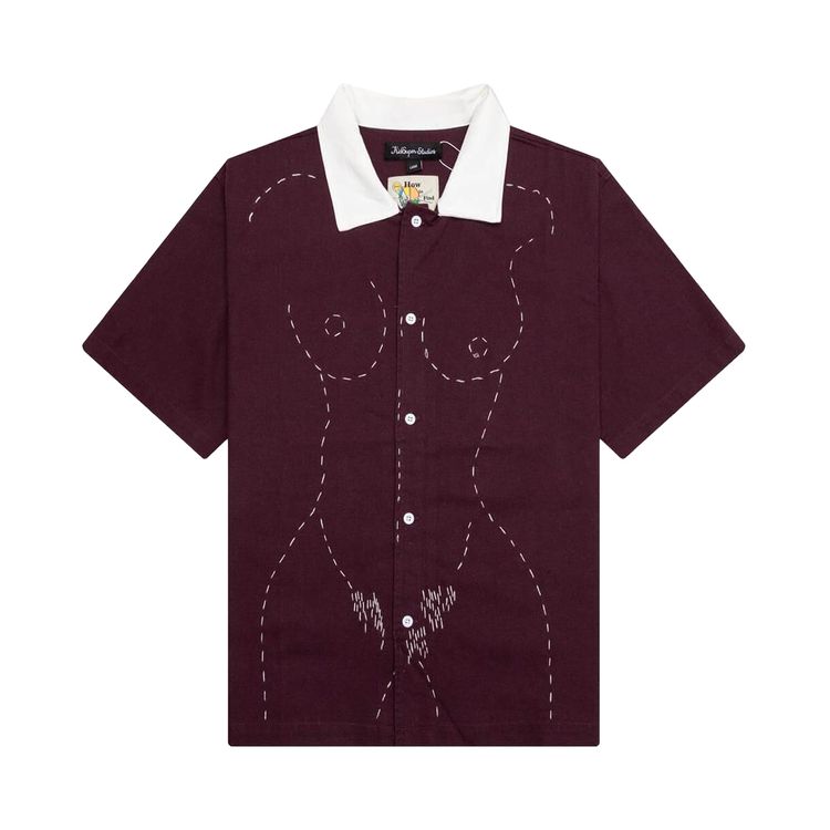 KidSuper Embroidered Figure Shirt Wine