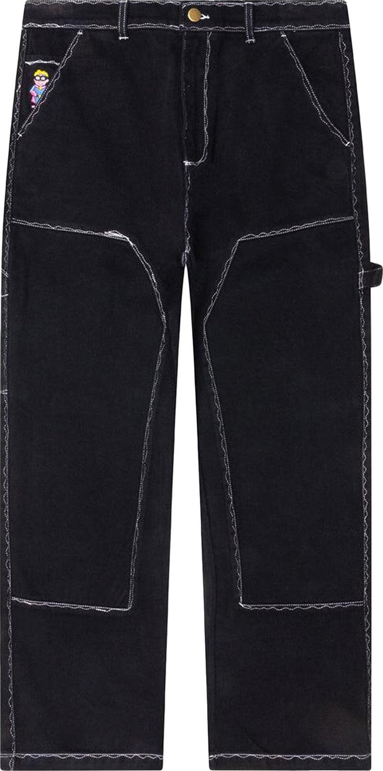 KidSuper Messy Stitched Work Pants 'Black'