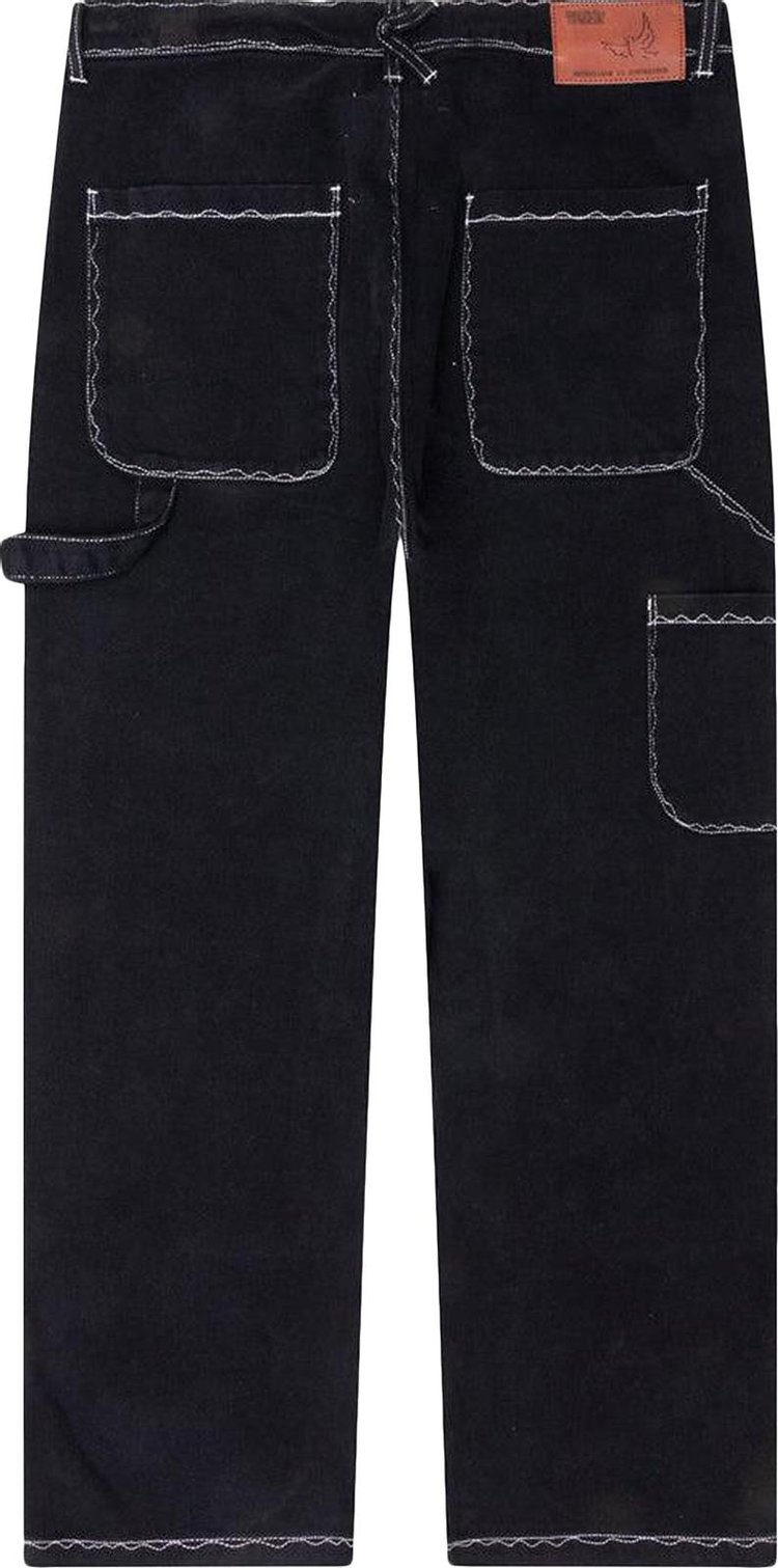 KidSuper Messy Stitched Work Pants Black