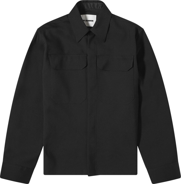 Jil Sander Wool Pocket Overshirt 'Black'