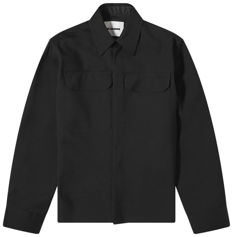 Jil Sander Wool Pocket Overshirt Black