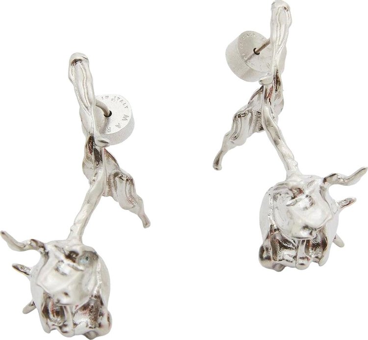 Marni Metal Rosebund Earrings Silver