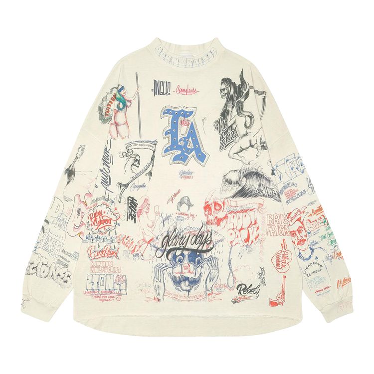 SAINT Mxxxxxx LA Mock Neck Long Sleeve T Shirt White