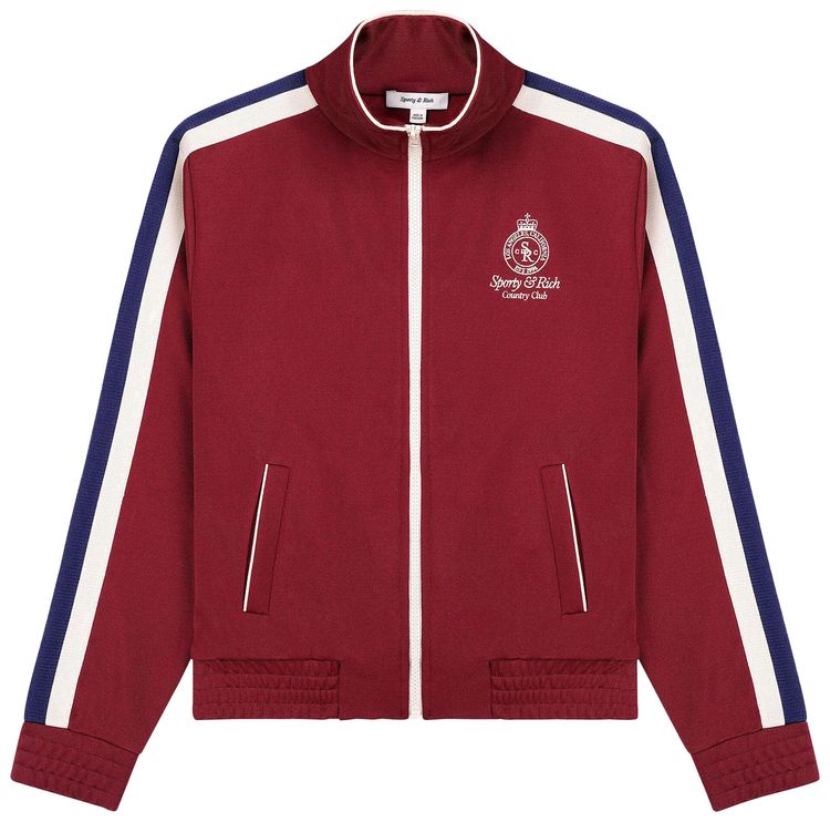 Sporty  Rich Crown Track Jacket Merlot