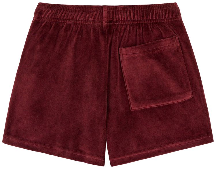 Sporty  Rich SRC Velvet Shorts Merlot