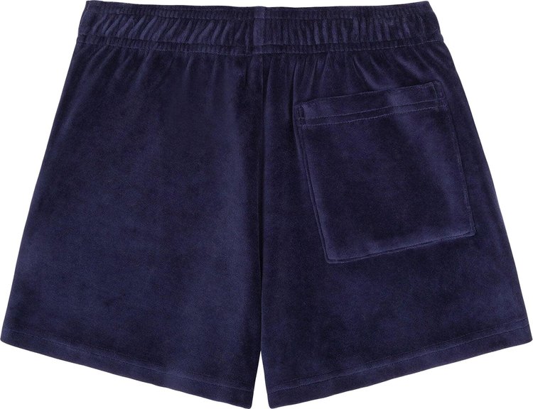 Sporty  Rich SRC Velvet Shorts Navy