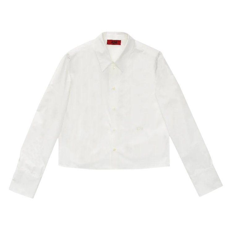 424 Long-Sleeve Cropped Shirt 'White'