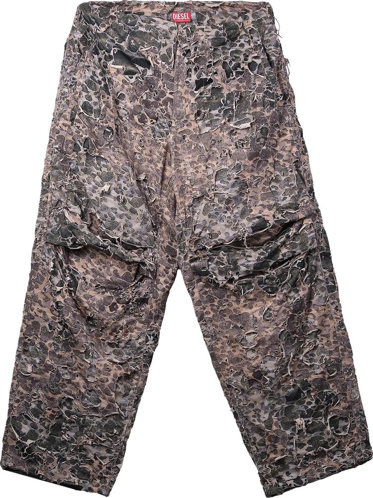 Diesel Camo Burn Out Print Pants 'Beige'