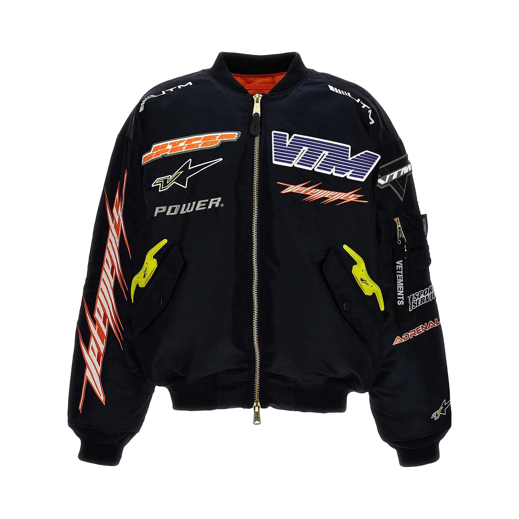 Buy Vetements Racing Bomber Jacket 'Navy' - UE64JA190B NAVY Buy Vetements Racing Bomber Jacket 'Navy' - UE64JA190B NAVY